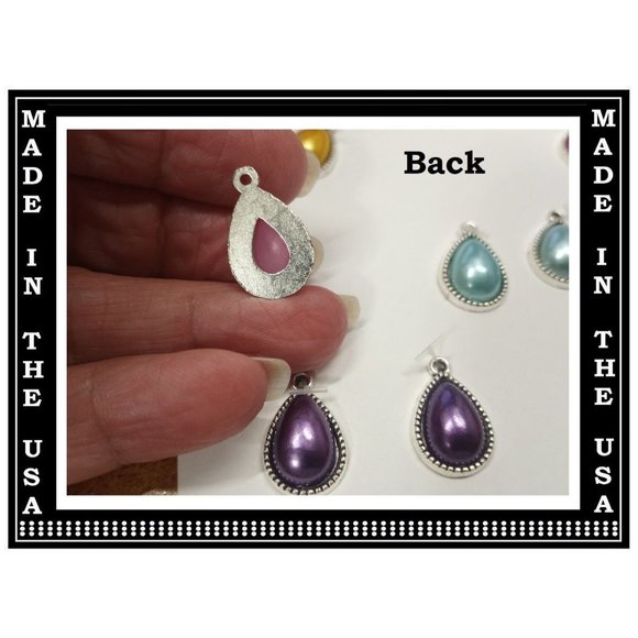 NEW Pearl Teardrop Charm Acrylic Interchangeable Earrings 5 Pairs In 1 Set - Picture 6 of 7